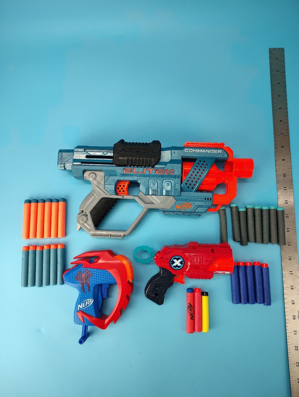 NERF Elite 2.0 E9485 Commander RD-6 Blaster Mixed Lot Of Nerf & Darts VG